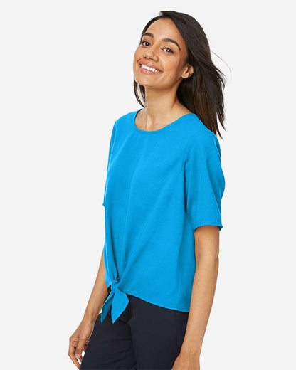 Devon & Jones Women's Perfect Fit™ Tie Front Blouse DP617W #colormdl_Ocean Blue