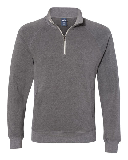J. America Men's Triblend Quarter-Zip Sweatshirt 8869 #color_Smoke Triblend