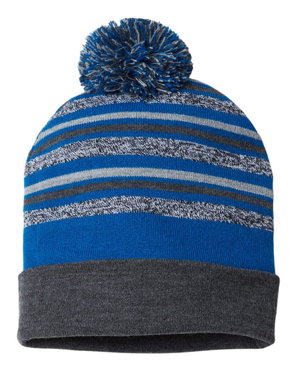 CAP AMERICA USA-Made Striped Beanie RKL12 #color_True Royal