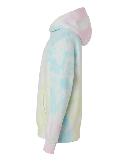 Independent Trading Co. Youth Midweight Tie-Dyed Hooded Sweatshirt PRM1500TD #color_Tie Dye Sunset Swirl