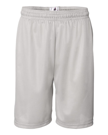 Badger Mini Mesh 9'' Inseam Shorts 7239 #color_Silver