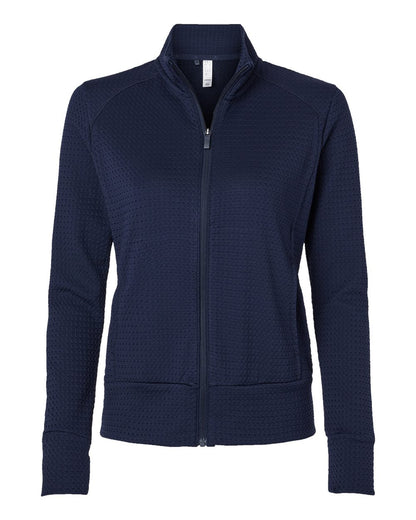 Adidas Women's Ultimate365 Textured Full-Zip Jacket A1007 #color_Collegiate Navy