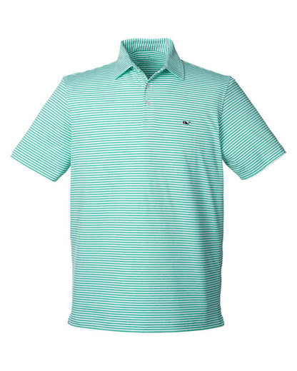 vineyard vines Men's Heathered Winstead Sankaty Polo G011145 #color_Antigua Green