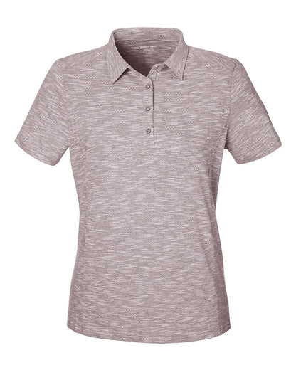 North End Women's Eclipse Jacquard Polo NE115W #color_Burgundy Heather