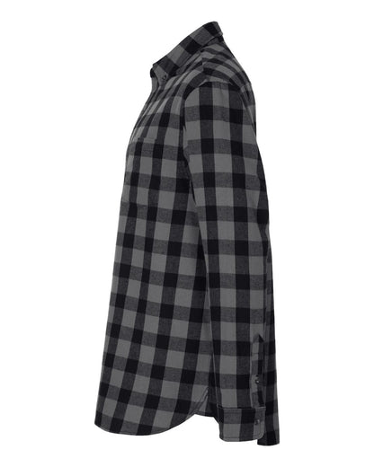 Boxercraft Men's Flannel Button Down Shirt BU7401 #color_Charcoal/ Black Buffalo