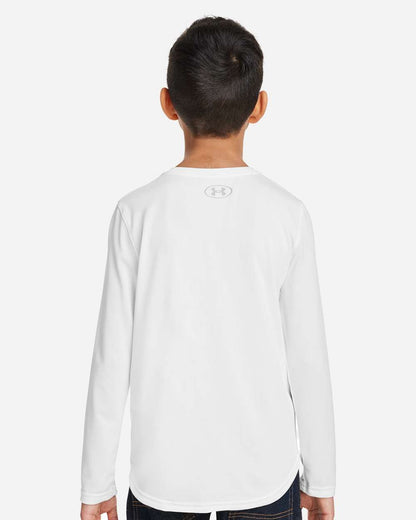 Under Armour Youth Tech™ Team Long Sleeve T-Shirt 1377488 #colormdl_White/ Mod Grey