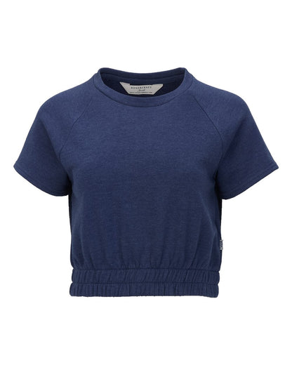 Boxercraft Women's French Terry Short Sleeve Cropped Crewneck Sweatshirt BW2103 #color_Navy Heather