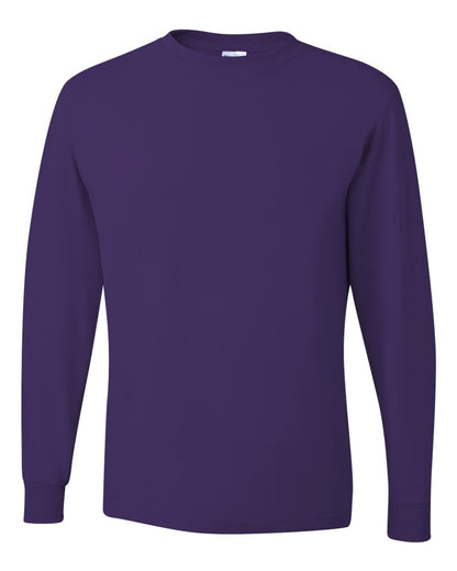 JERZEES Men's Dri-Power® Long Sleeve 50/50 T-Shirt 29LSR #color_Deep Purple