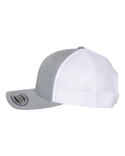 YP Classics Retro Trucker Cap 6606 #color_Heather Grey/ White