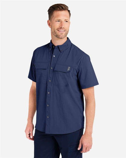HUK Men's Creekbed Short Sleeve Shirt H150183 #colormdl_Naval Academy
