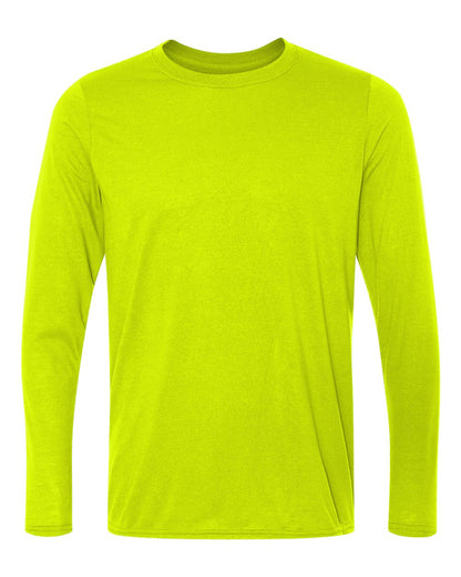 Gildan Unisex Performance® Long Sleeve T-Shirt 42400 #color_Safety Green
