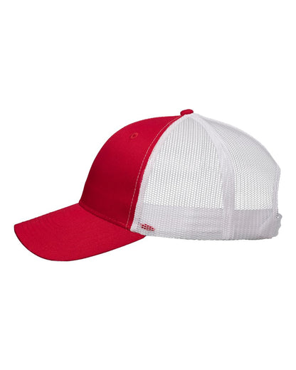 Valucap Mesh-Back Twill Trucker Cap VC400 #color_Red/ White