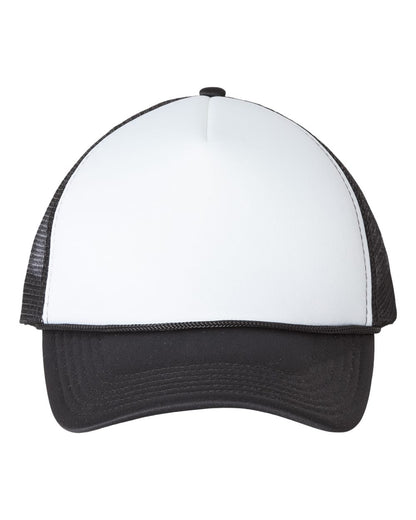 Valucap Foam Mesh-Back Trucker Cap VC700 #color_White/ Black