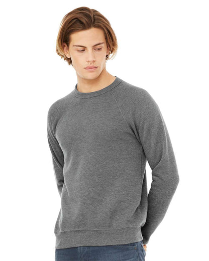 BELLA + CANVAS Sponge Fleece Raglan Crewneck Sweatshirt 3901 #colormdl_Deep Heather