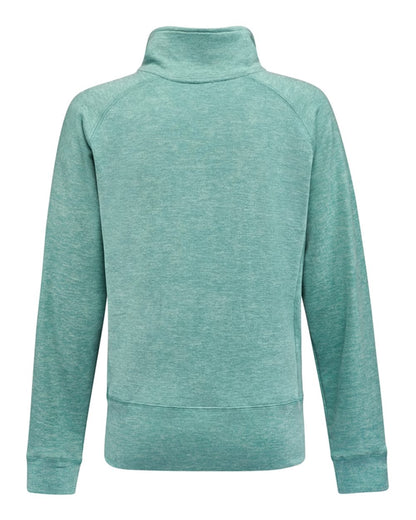 J. America Women's Electric Fleece Quarter-Zip Sweatshirt 8743 #color_Electric Jade