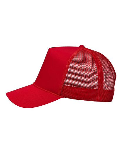 Valucap Five-Panel Trucker Cap 8804H #color_Red
