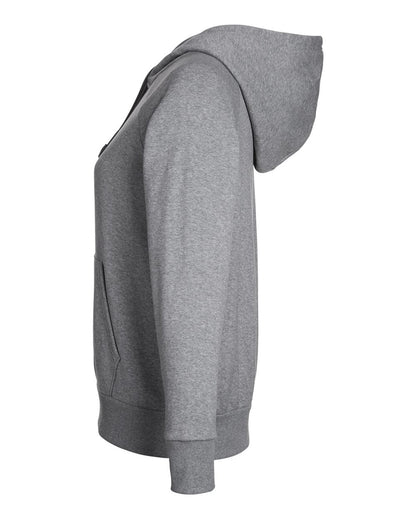 Under Armour Women's Rival Fleece Hooded Sweatshirt 1379500 #color_Castlerock Grey Light Heather/ Black