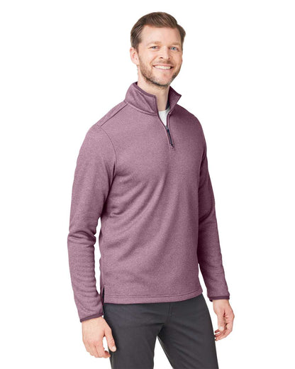 CORE365 Men's Venture Heathered Stripe Quarter-Zip Pullover CE73 #colormdl_Burgundy/ White