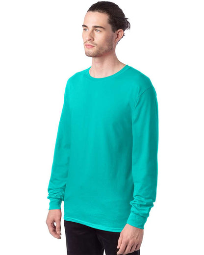 Hanes Essential-T Long Sleeve T-Shirt 5286 #colormdl_Athletic Teal
