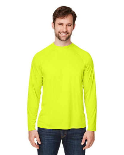 CORE365 Unisex Ultra UVP™ Marina Raglan Long Sleeve T-Shirt CE110 #colormdl_Safety Yellow