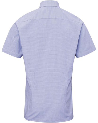 Artisan Collection by Reprime Men's Microcheck Gingham Cotton Shirt RP221 #color_Light Blue/ White