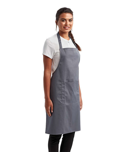 Artisan Collection by Reprime Recycled Pocket Bib Apron RP154 #colormdl_Steel