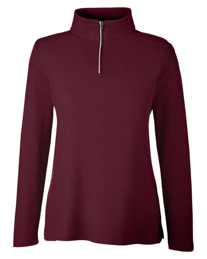 CORE365 Women's Fusion ChromaSoft™ Pique Quarter-Zip Pullover CE405W #color_Burgundy