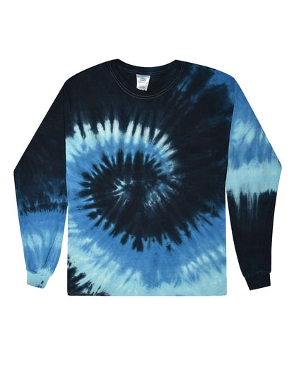 Colortone Youth Tie-Dyed Long Sleeve T-Shirt 2000Y #color_Blue Ocean