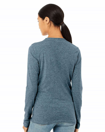 BELLA + CANVAS Women’s Jersey Long Sleeve Tee 6500 #colormdl_Heather Deep Teal