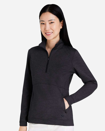 Puma Golf Women's Cloudspun Rockaway Quarter-Zip Pullover 535516 #colormdl_Puma Black