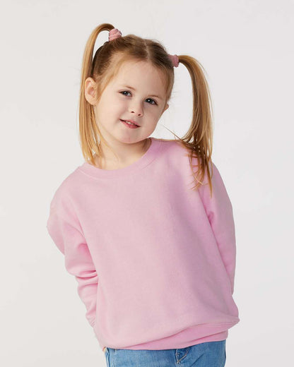 Rabbit Skins Toddler Fleece Crewneck Sweatshirt 3317 #colormdl_Pink