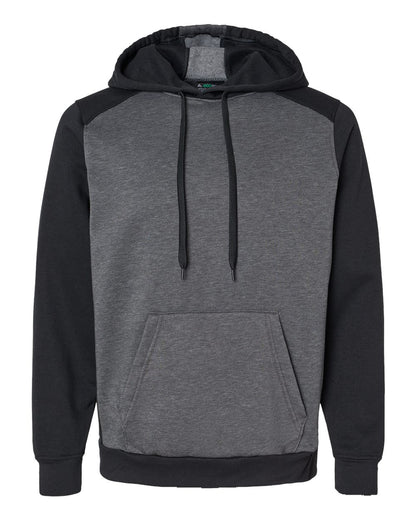 Augusta Sportswear Eco Revive™ Three-Season Triblend Fleece Hooded Sweatshirt 6865 #color_Carbon Heather/ Black