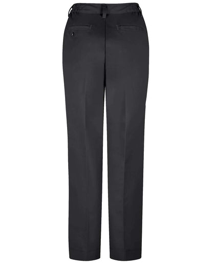 Red Kap Women's Elastic Insert Work Pants PT61 #color_Black - Unhemmed
