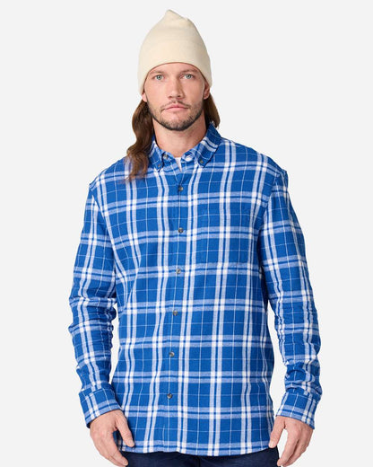 Boxercraft Men's Flannel Button Down Shirt BU7401 #colormdl_Royal/ Silver Plaid