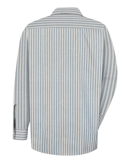 Red Kap Men's Premium Long Sleeve Work Shirt SP10 #color_GK - Green/ Khaki Stripe