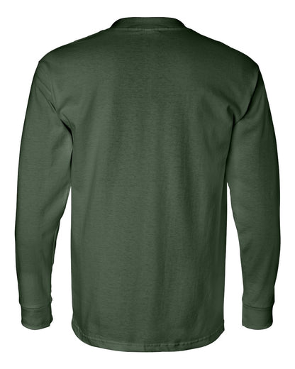 Bayside USA-Made Long Sleeve Pocket T-Shirt 8100 #color_Forest Green