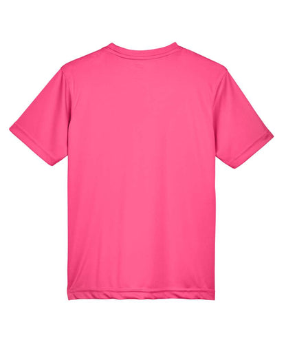 UltraClub Youth Cool & Dry Sport Performance Interlock T-shirt 8420Y #color_Heliconia