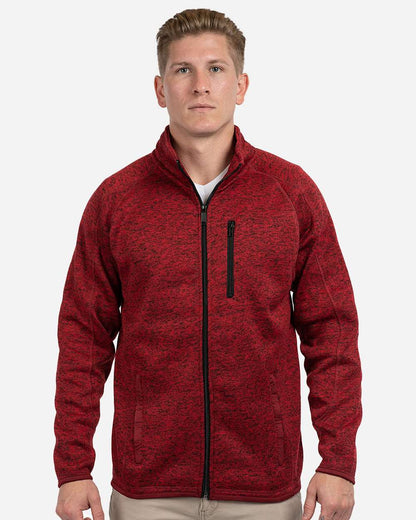Burnside Men's Sweater Knit Jacket 3901 #colormdl_Heather Red