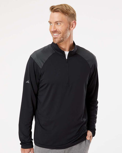 Adidas Shoulder Stripe Quarter-Zip Pullover A520 #colormdl_Black