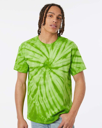 Dyenomite Cyclone Pinwheel Tie-Dyed T-Shirt 200CY #colormdl_Lime