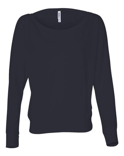 BELLA + CANVAS Women’s Flowy Off Shoulder Long Sleeve Tee 8850 #color_Midnight