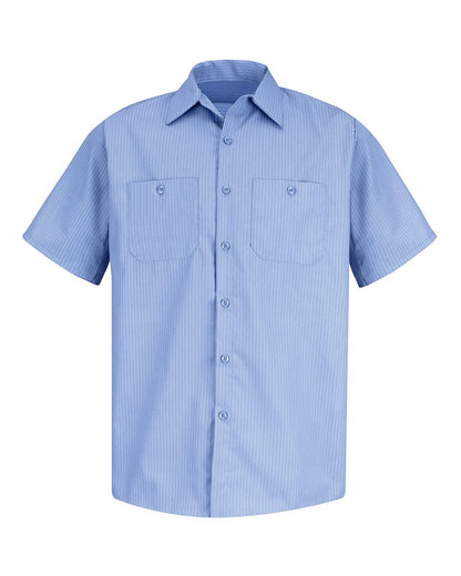 Red Kap Men's Industrial Short Sleeve Work Shirt SP24 #color_ML-Medium Blue/ Light Blue