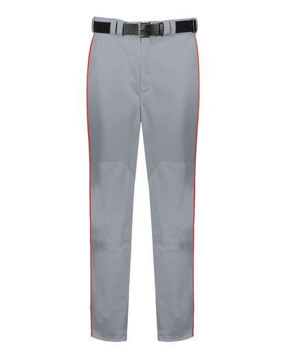 Russell Athletic Youth 2.0 Piped Diamond Series Baseball Pants R11LGB #color_Baseball Grey/ True Red