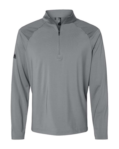 Adidas Shoulder Stripe Quarter-Zip Pullover A520 #color_Grey Three