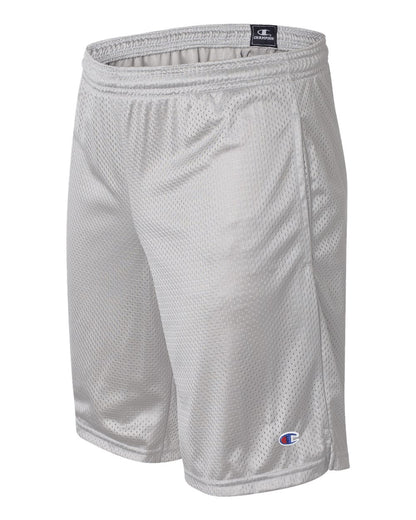Champion Unisex Polyester Mesh 9" Shorts with Pockets S162 #color_Athletic Grey