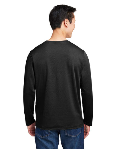 Harriton Unisex Charge Snag and Soil Protect Long Sleeve T-Shirt M118L #colormdl_Black