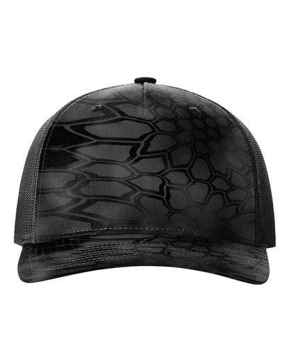 Richardson Five-Panel Printed Trucker Cap 112PFP #color_Kryptek Typhon/ Black