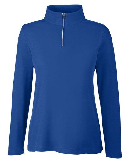 CORE365 Women's Fusion ChromaSoft™ Pique Quarter-Zip Pullover CE405W #color_True Royal