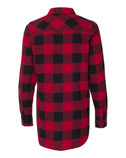 Burnside Women's Yarn-Dyed Long Sleeve Flannel Shirt 5210 #color_Red/ Black Buffalo