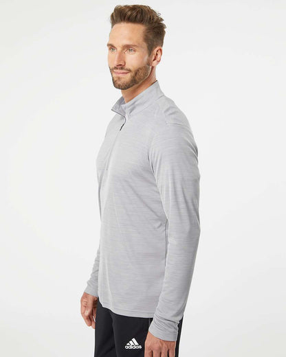 Adidas Men's Lightweight Mélange Quarter-Zip Pullover A475 #colormdl_Mid Grey Melange